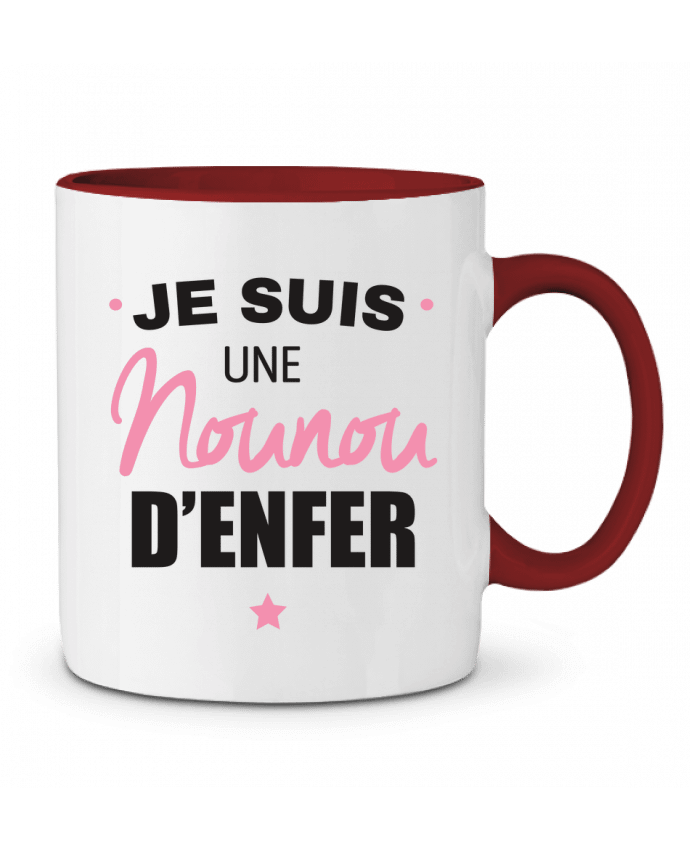 Mug bicolore Je suis une nounou d'enfer La boutique de Laura