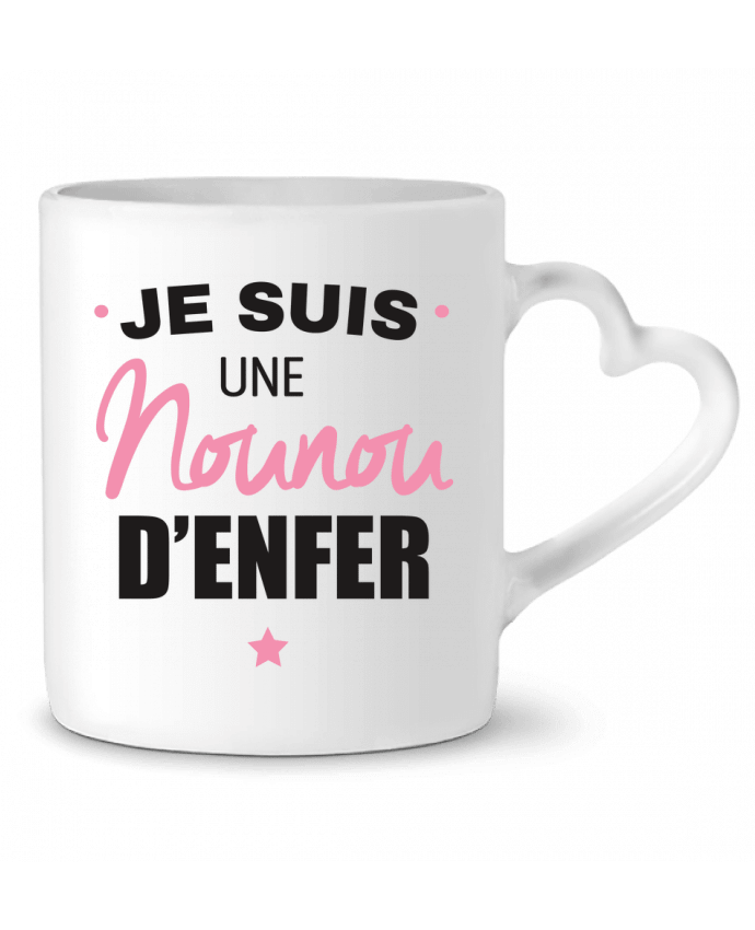 Mug coeur Je suis une nounou d'enfer par La boutique de Laura