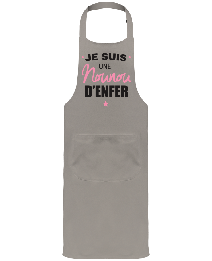 Tablier avec poches Je suis une nounou d'enfer par La boutique de Laura
