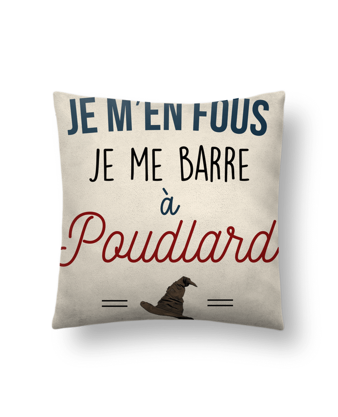 Coussin suédine J'men fou je me barre à Poudlard par La boutique de Laura