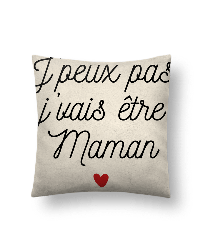 Coussin suédine J'vais être maman par La boutique de Laura