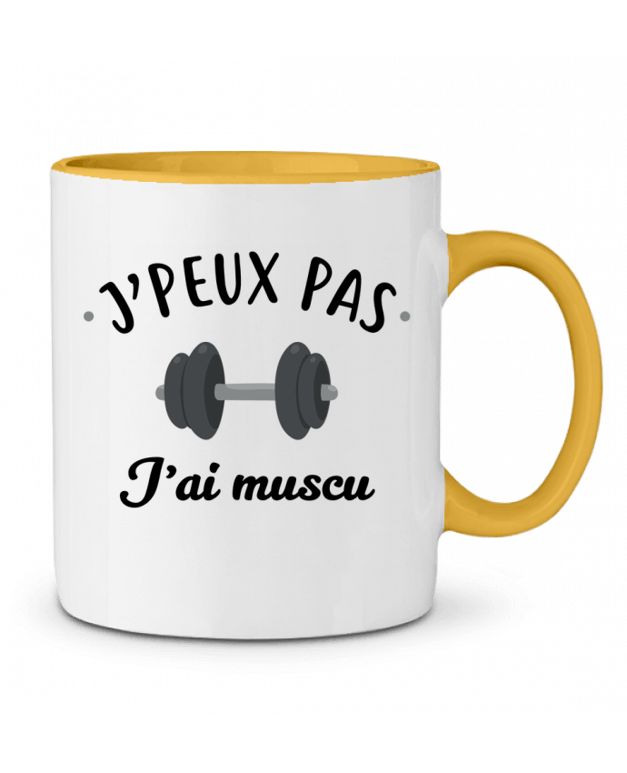 Mug bicolore J'peux pas j'ai muscu La boutique de Laura