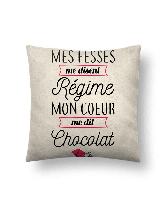 Coussin suédine Régime - Chocolat par La boutique de Laura