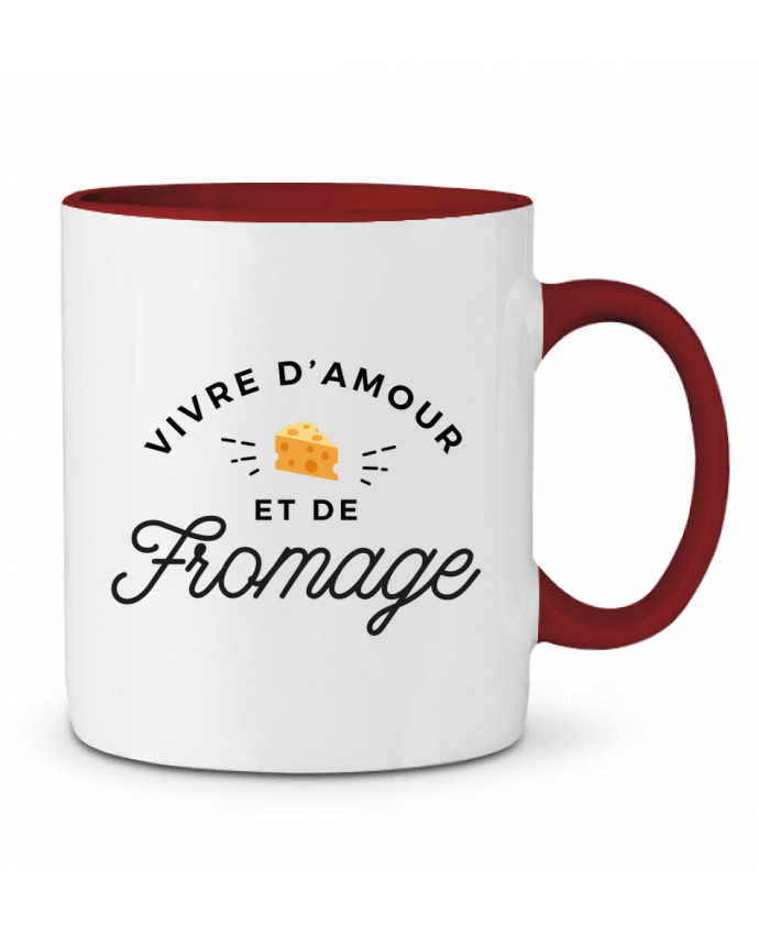 Mug bicolore Vivre d'amour et de fromage Nana