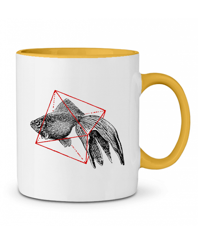 Two-tone Ceramic Mug Fish in geometrics II Florent Bodart