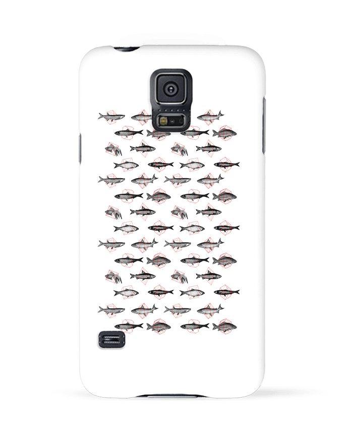Case 3D Samsung Galaxy S5 Fishes in geometrics by Florent Bodart