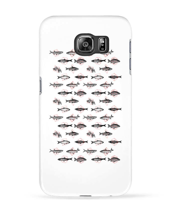 Case 3D Samsung Galaxy S6 Fishes in geometrics - Florent Bodart