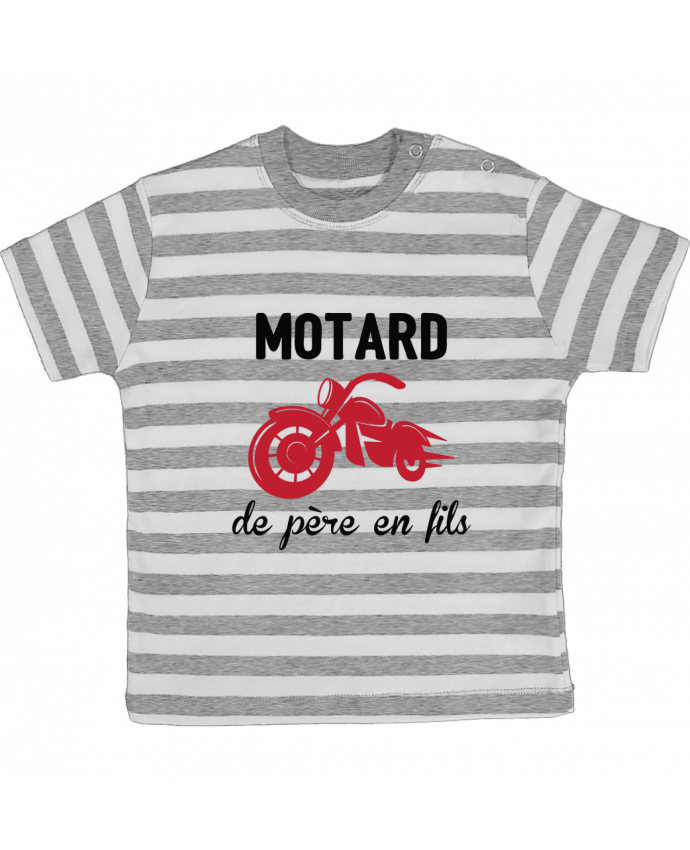 Tee-shirt bébé à rayures Motard de père en fils par tunetoo