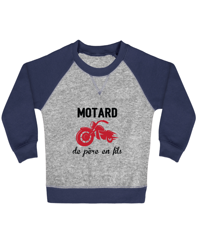 Sweat bébé manches contrastée Motard de père en fils par tunetoo