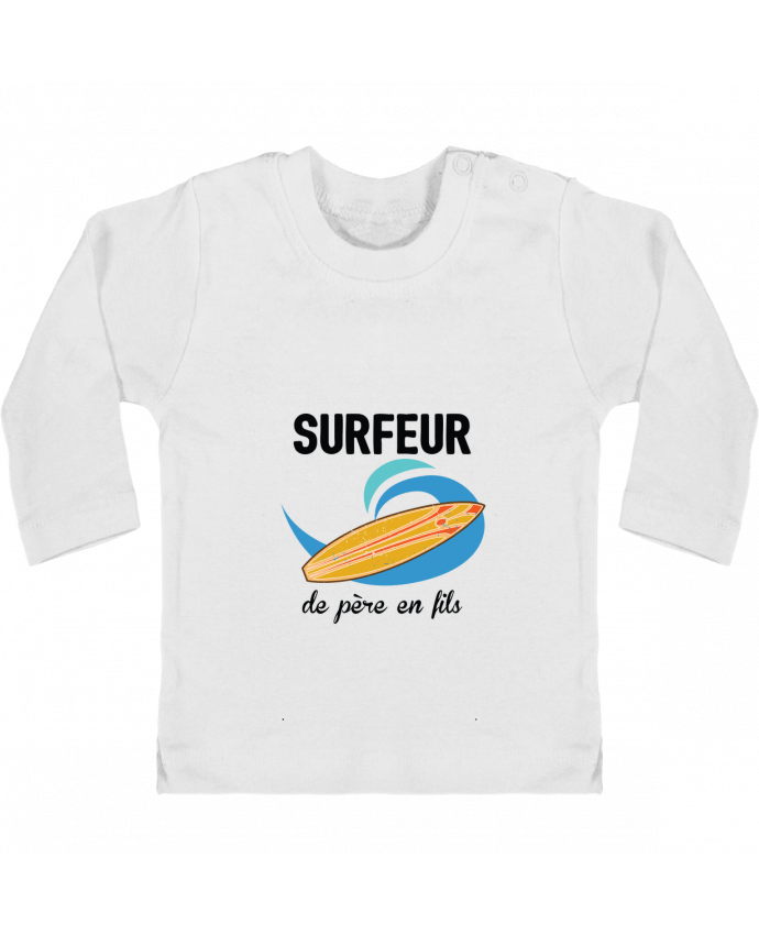 T-shirt bébé Surfeur de père en fils manches longues du designer tunetoo