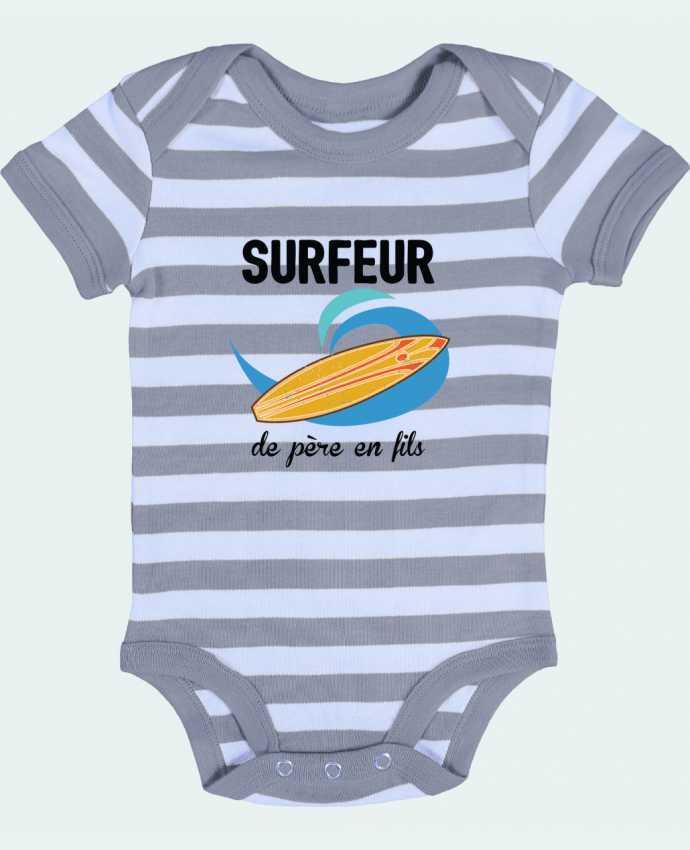 Body Bébé Rayé Surfeur de père en fils - tunetoo