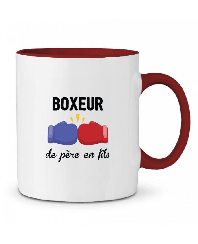 Mug bicolore Boxeur de père en fils tunetoo