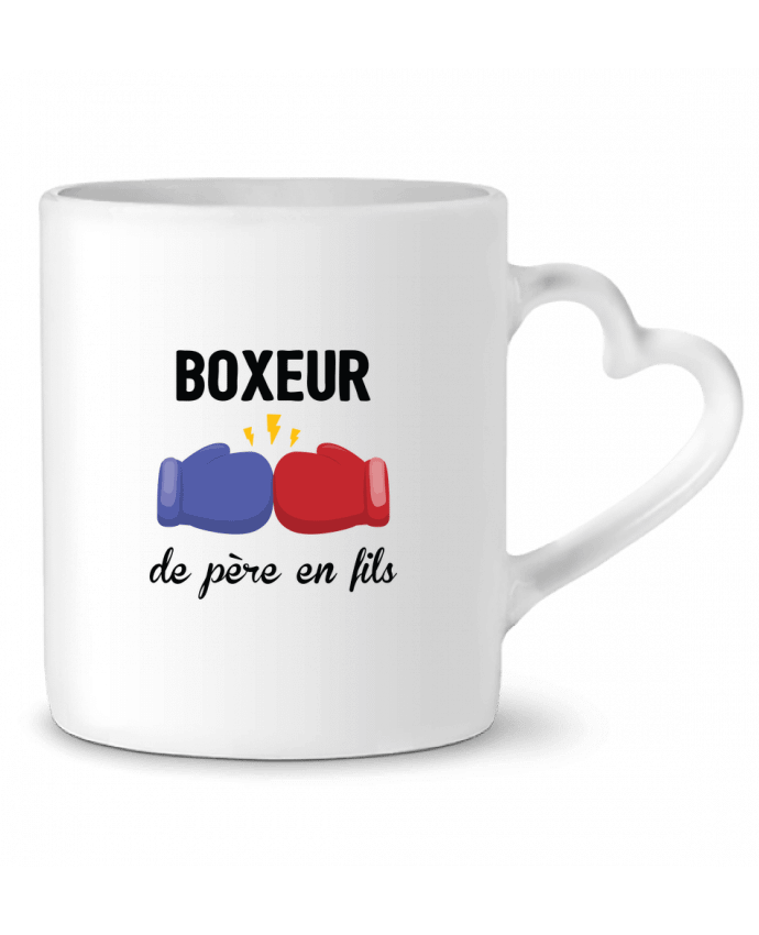 Mug coeur Boxeur de père en fils par tunetoo