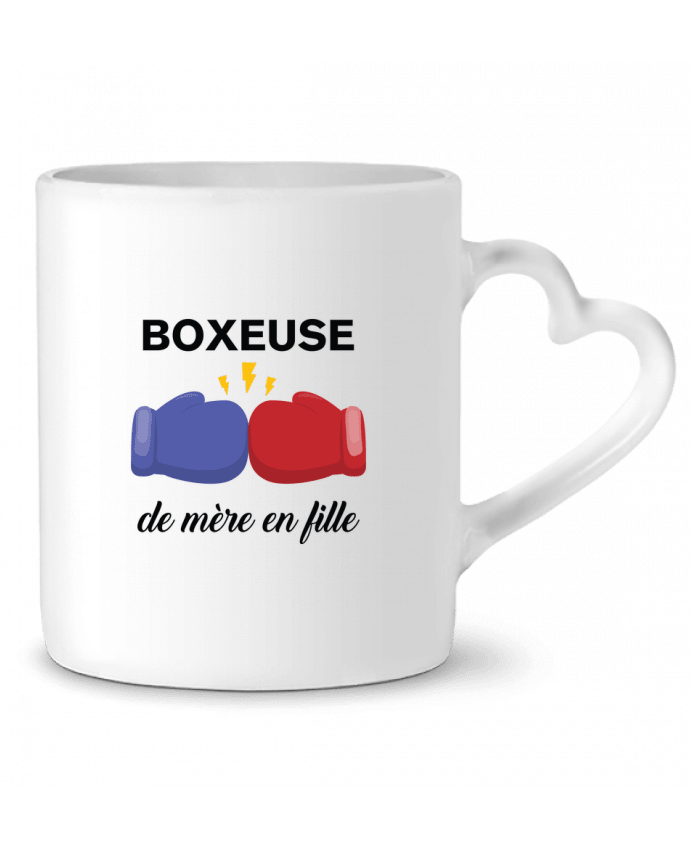 Mug coeur Boxeuse de mère en fille par tunetoo