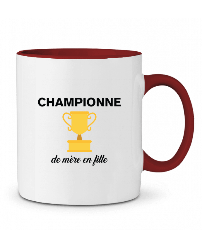 Mug bicolore Championne de mère en fille tunetoo