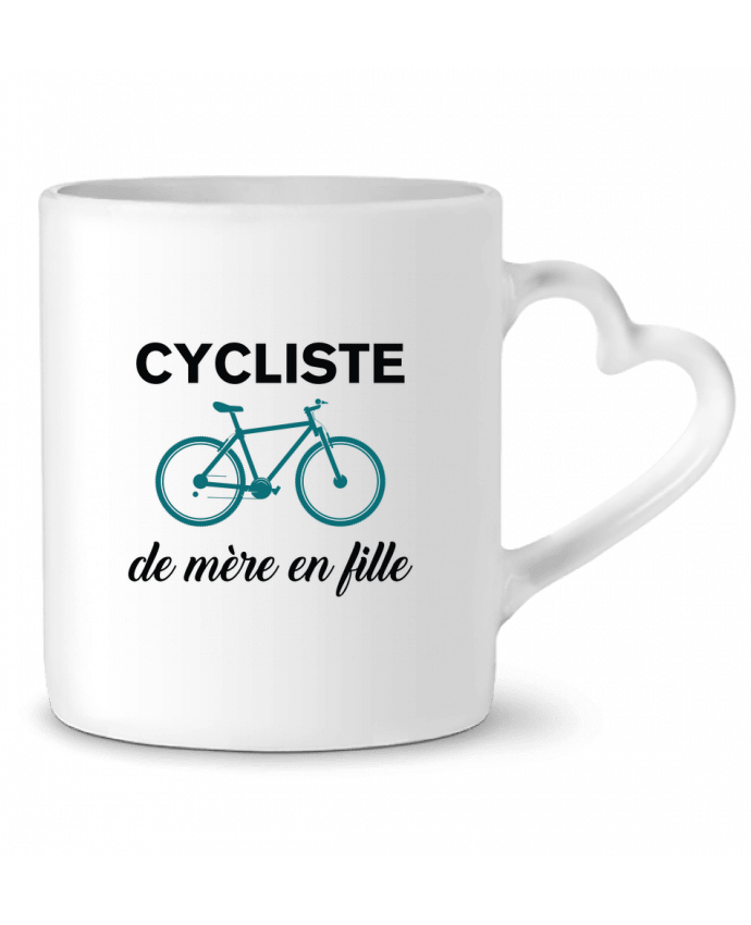 Mug coeur Cycliste de mère en fille par tunetoo