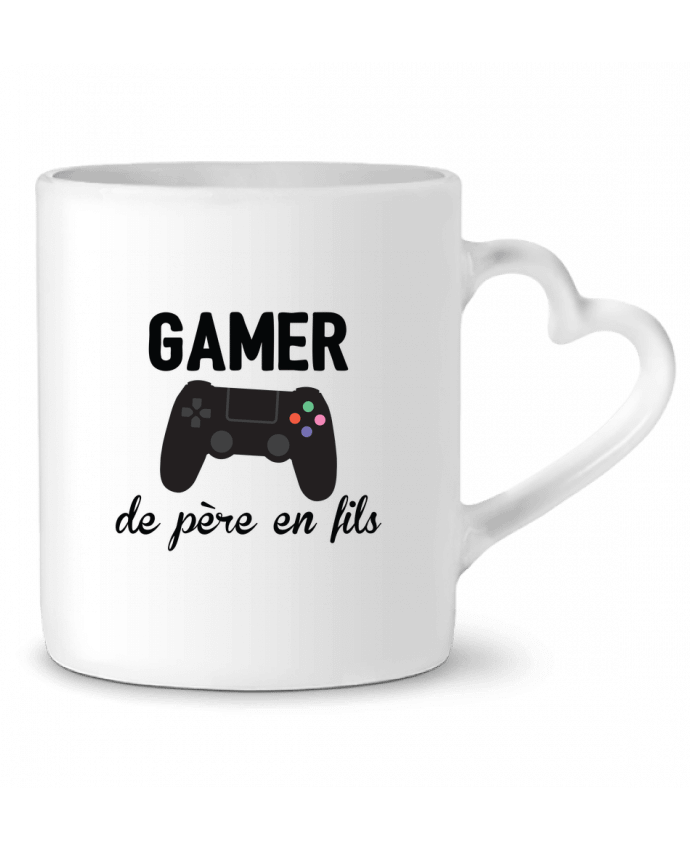 Mug coeur Gamer de père en fils par tunetoo