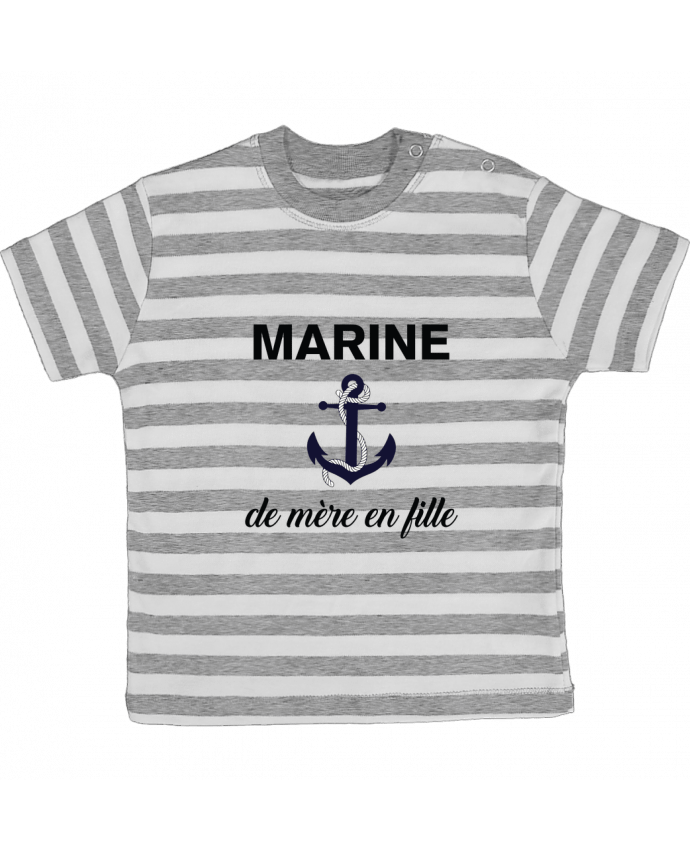 Tee-shirt bébé à rayures Marine de mère en fille par tunetoo