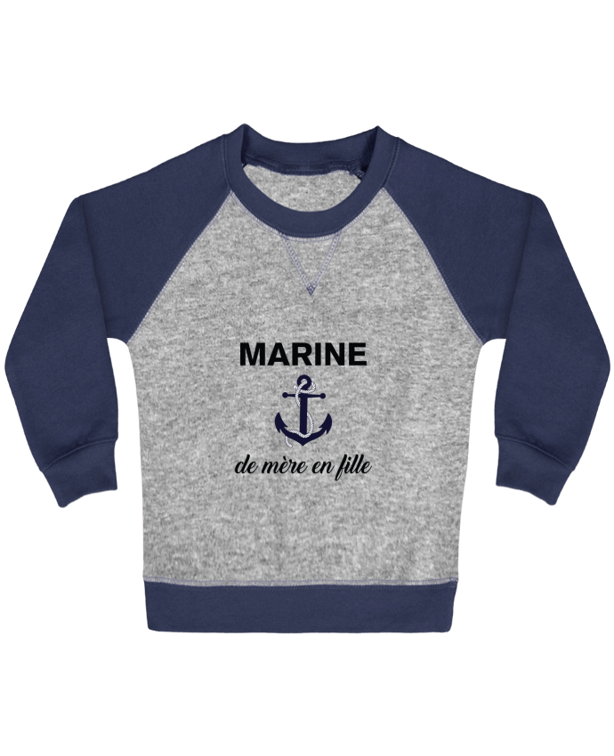 Sweat bébé manches contrastée Marine de mère en fille par tunetoo