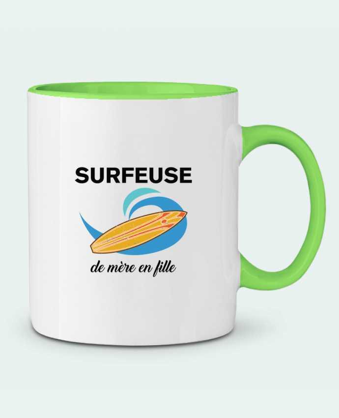 Mug bicolore Surfeuse de mère en fille tunetoo