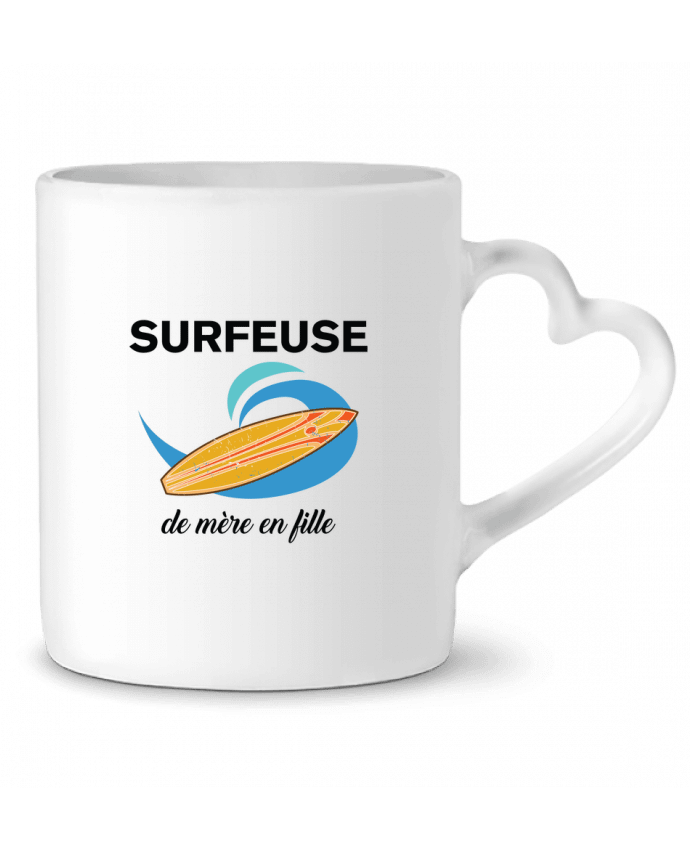 Mug coeur Surfeuse de mère en fille par tunetoo