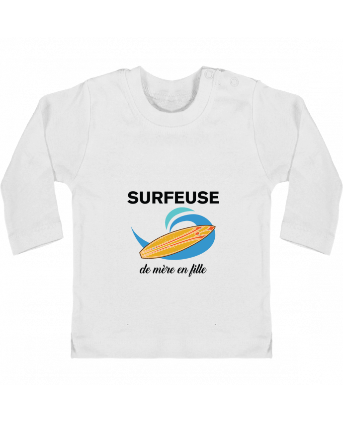 T-shirt bébé Surfeuse de mère en fille manches longues du designer tunetoo