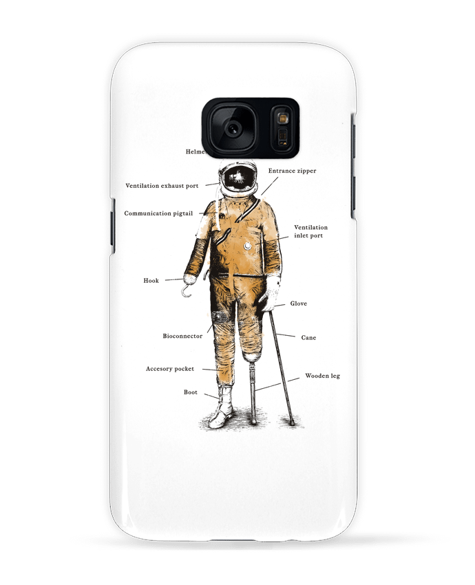 Case 3D Samsung Galaxy S7 Astropirate with text by Florent Bodart