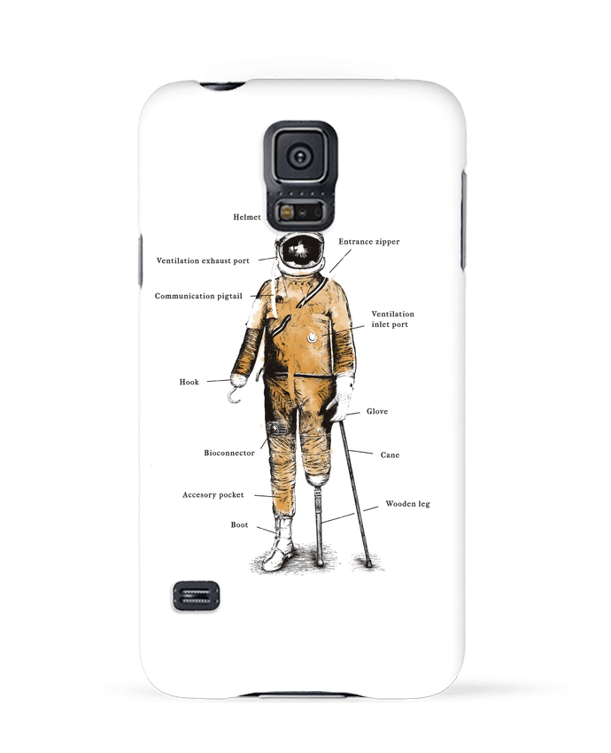 Case 3D Samsung Galaxy S5 Astropirate with text by Florent Bodart