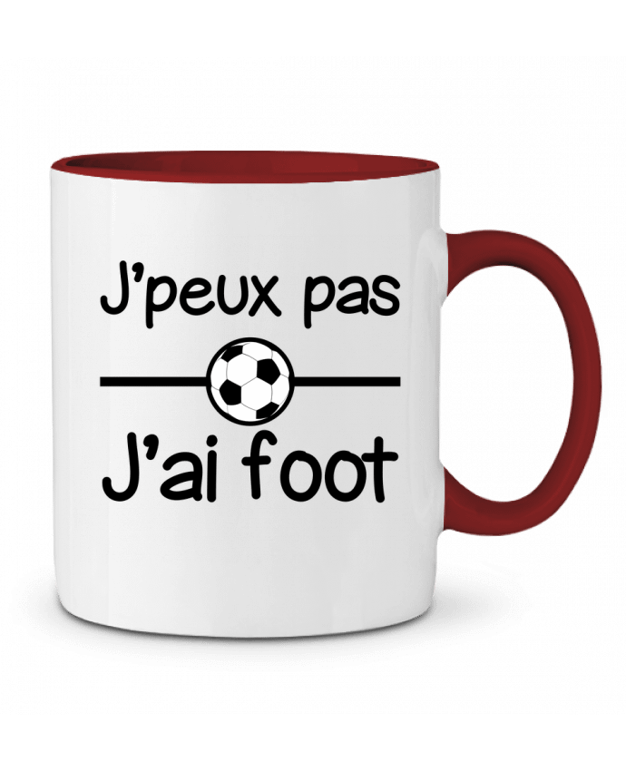 Two-tone Ceramic Mug J'peux pas j'ai foot , football Benichan