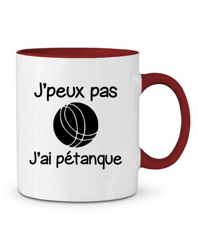 Mug bicolore J'peux pas j'ai pétanque Benichan