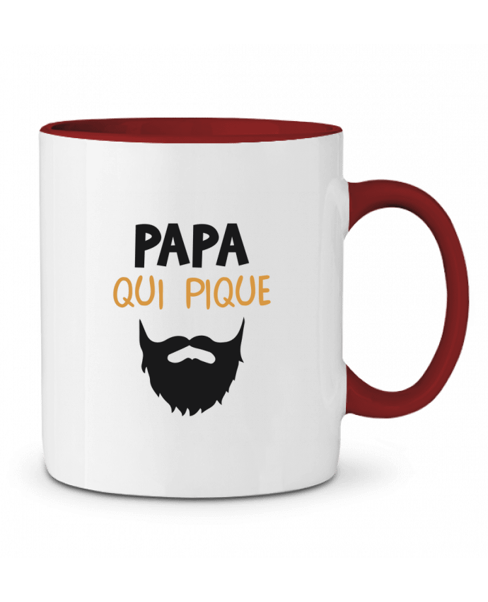 Mug bicolore Papa qui pique tunetoo