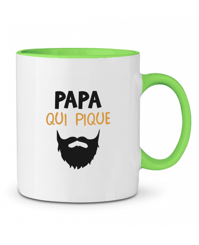 Mug bicolore Papa qui pique tunetoo