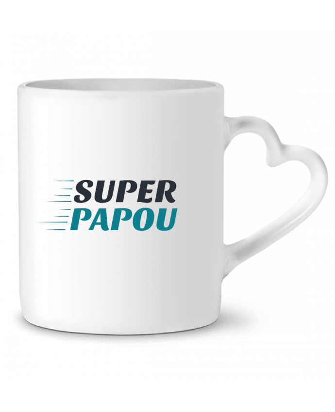 Mug coeur Super Papou par tunetoo