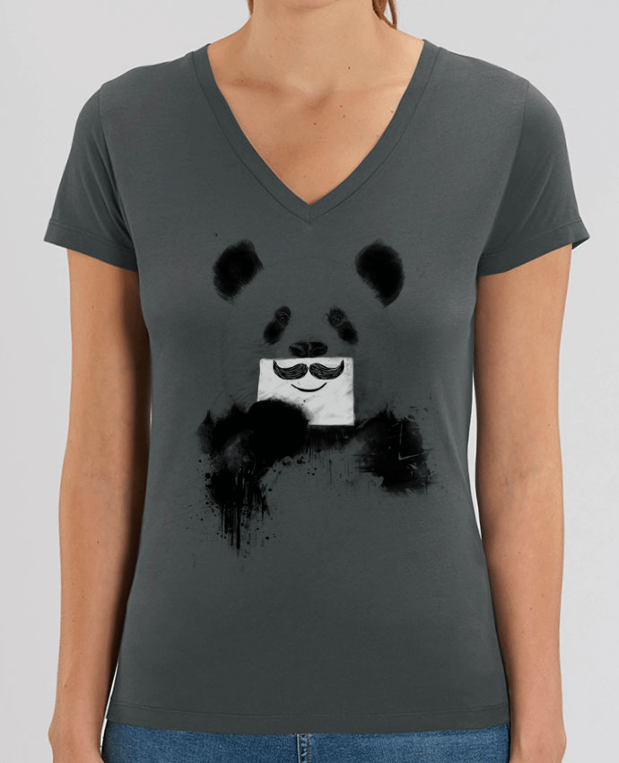 Tee Shirt Femme Col V Stella EVOKER Funny Panda Balàzs Solti Par  Balàzs Solti