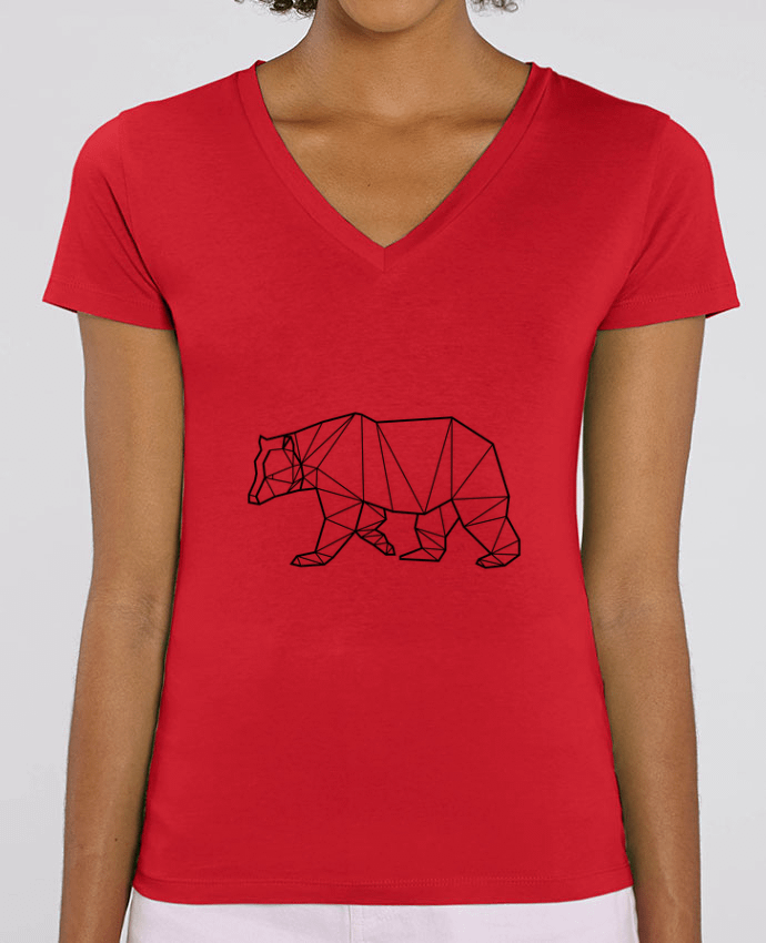 Women V-Neck T-shirt Stella Evoker Bear Animal Prism Par  Yorkmout