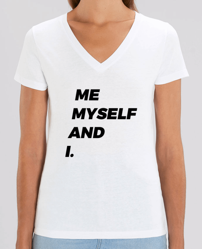 Camiseta Mujer Cuello V Stella EVOKER me myself and i. Par  tunetoo