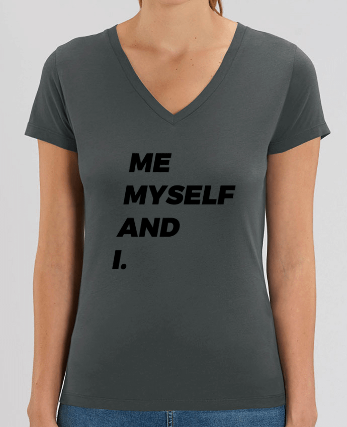 Women V-Neck T-shirt Stella Evoker me myself and i. Par  tunetoo