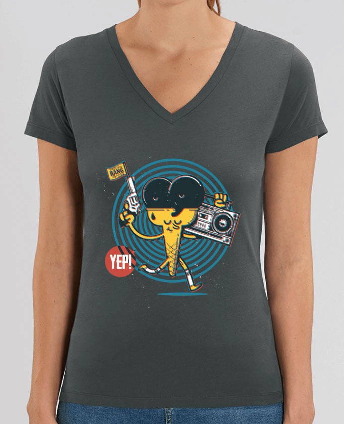 Women V-Neck T-shirt Stella Evoker YEP! Ice Cream Par  YEP!
