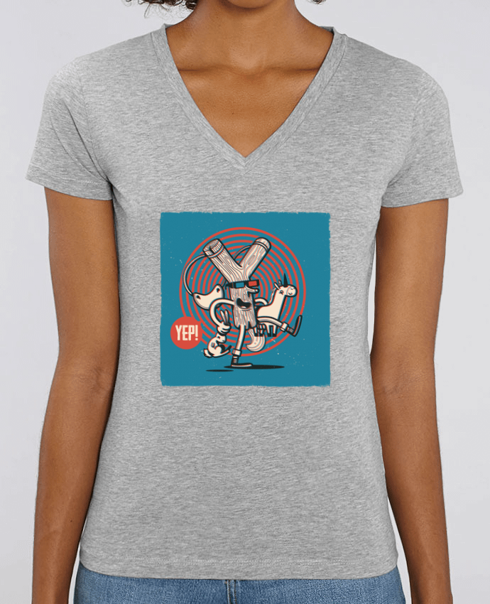 Women V-Neck T-shirt Stella Evoker YEP! Lance Pierre 3D Par  YEP!