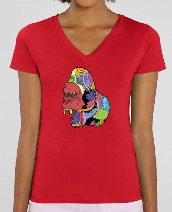 Women V-Neck T-shirt Stella Evoker wrathofnature Par  Arya Mularama