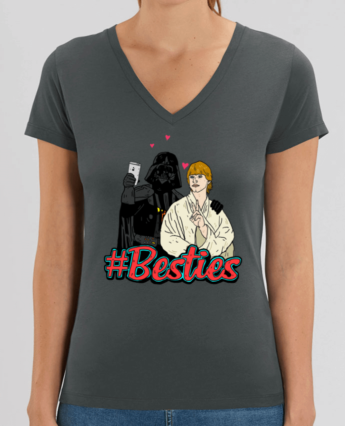 Tee Shirt Femme Col V Stella EVOKER #Besties Star Wars Par  Nick cocozza