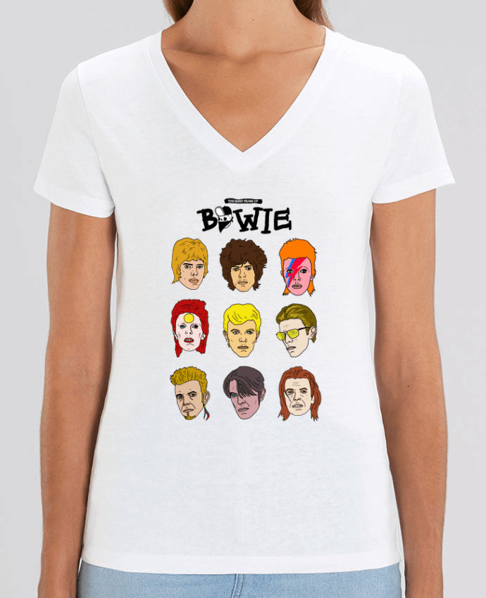 Women V-Neck T-shirt Stella Evoker Bowie Par  Nick cocozza
