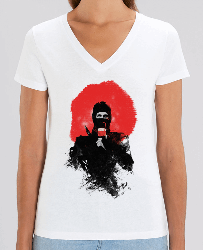 Women V-Neck T-shirt Stella Evoker American ninja Par  robertfarkas