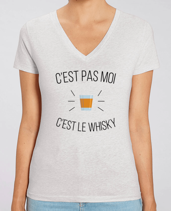 Camiseta Mujer Cuello V Stella EVOKER C'est le whisky Par  tunetoo