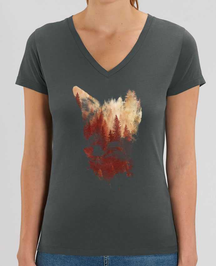 Women V-Neck T-shirt Stella Evoker Blind fox Par  robertfarkas