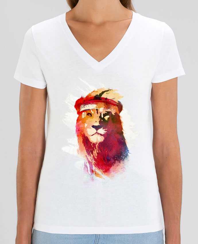 Women V-Neck T-shirt Stella Evoker Gym lion Par  robertfarkas