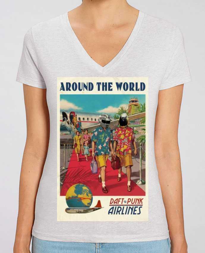 Camiseta Mujer Cuello V Stella EVOKER Arount the World Par  