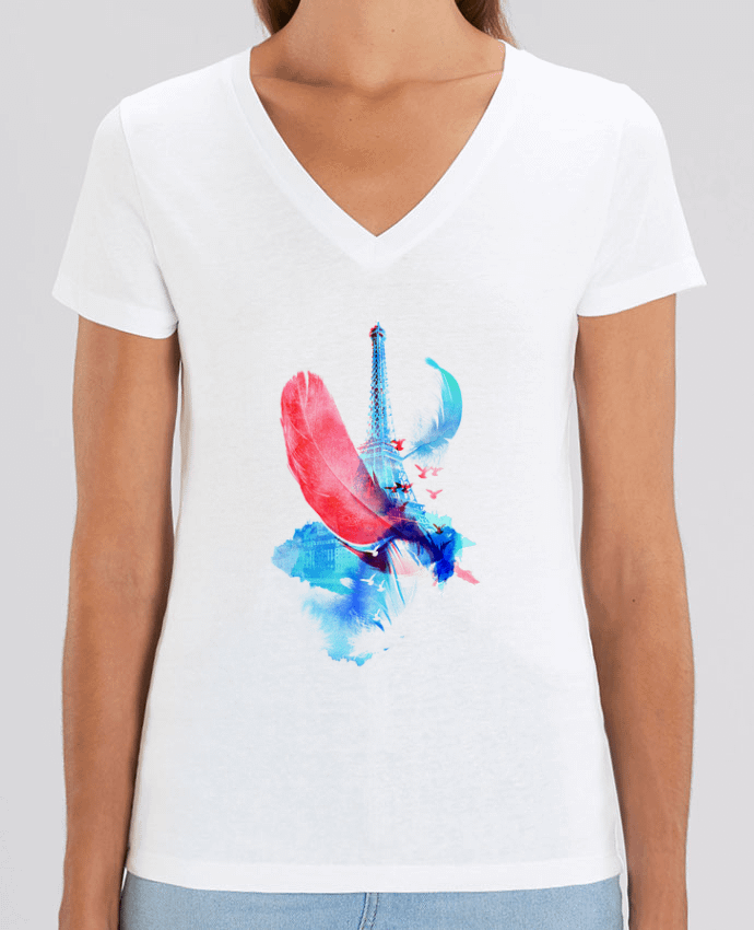 Camiseta Mujer Cuello V Stella EVOKER Pigeons of Paris Par  robertfarkas