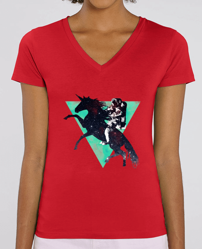 Women V-Neck T-shirt Stella Evoker Ride the universe Par  robertfarkas