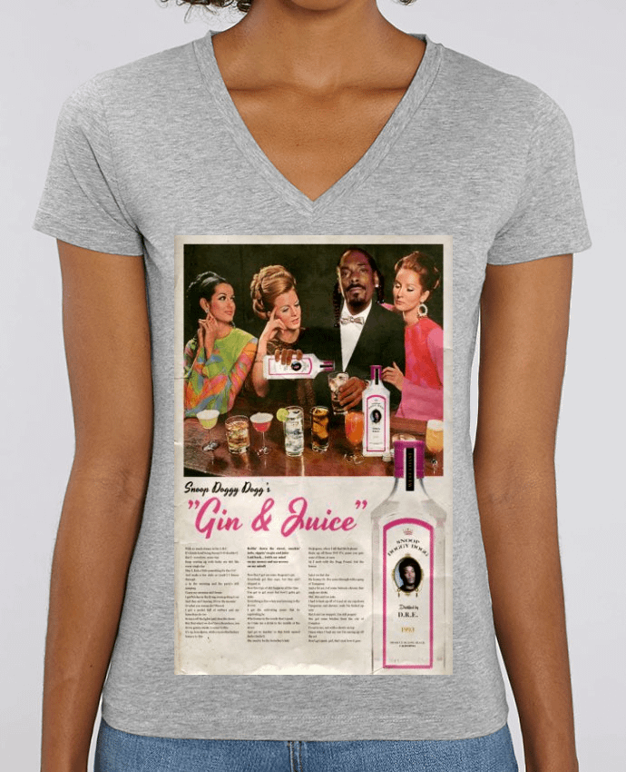 Women V-Neck T-shirt Stella Evoker Gin & Juice Par  